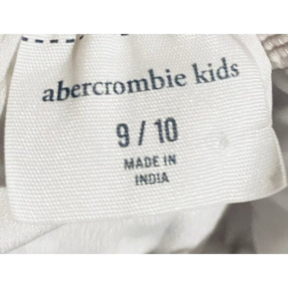 Abercrombie Kids Sundress Girls 9/10 White Blue Floral Cut Out Ruffle Sleeveless - Picture 5 of 7